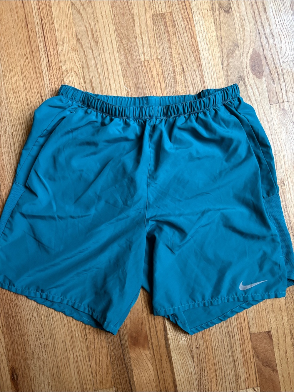 Nike medium dri-fit Teal Running Shorts with Reflective Swoosh